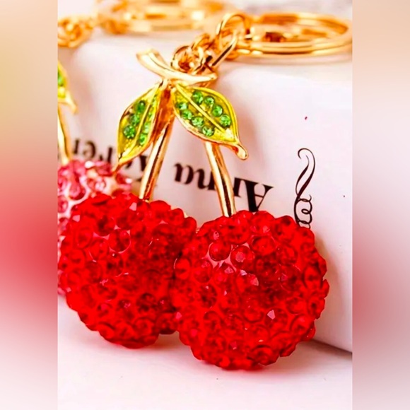 Elle Cherries Rhinestone Purse Charm - Picture 5 of 8